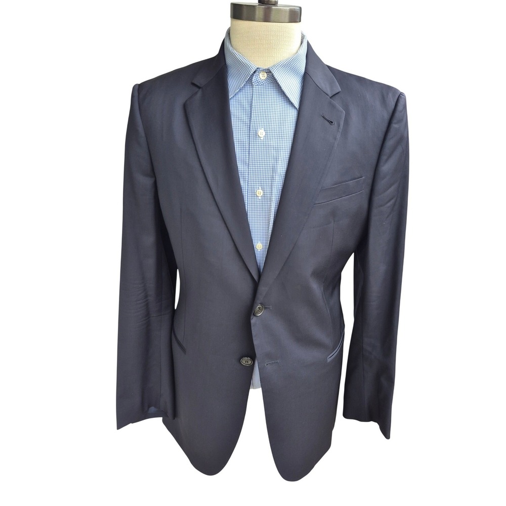 Giorgio Armani Taylor Navy Blue 100% Virgin Wool Blazer Jacket Italy Size 40 R L